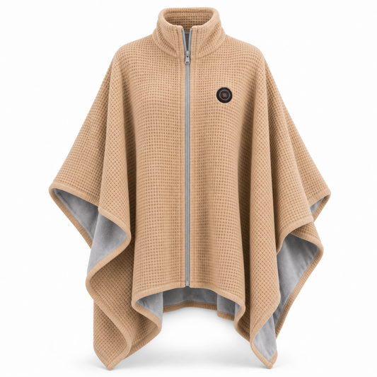 KUSCHELGLUT Beheizbarer Poncho Beige